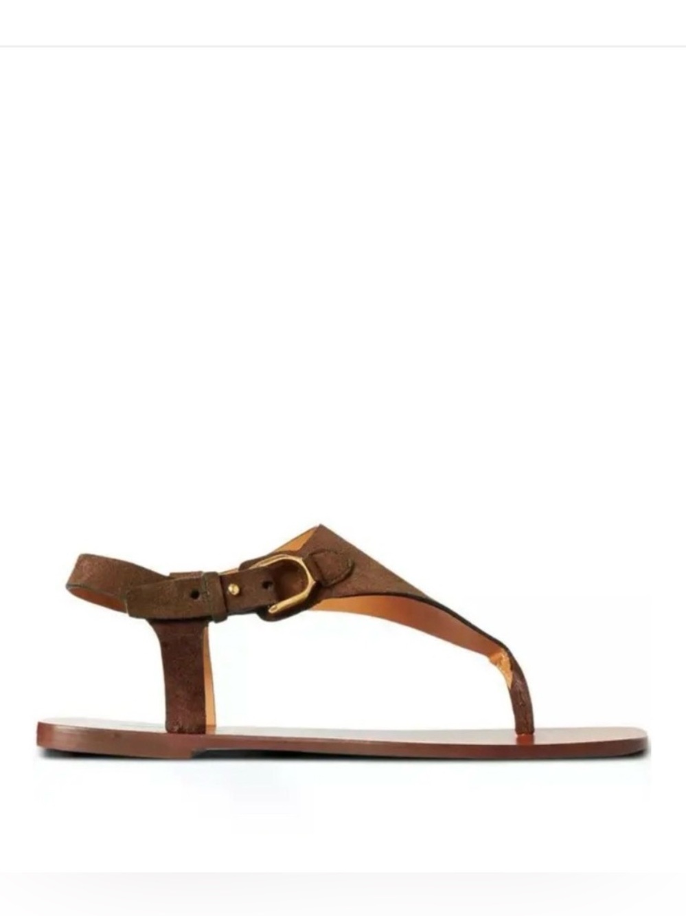 Ralph Lauren Collection Suede Buckle Strap Sandals Made in Italy Dark Brown 40
